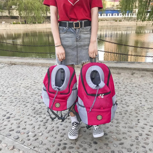 Backpack for Pets Double Shoulder Portable Travel Outdoor Carrier Bag Mesh - Avaz Store